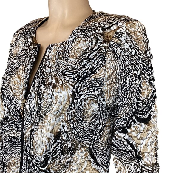 Frank Lyman Jacket Size 10  Womens Textured Long Sleeve Zipper Sheen‎ Multicolor - Picture 4 of 8